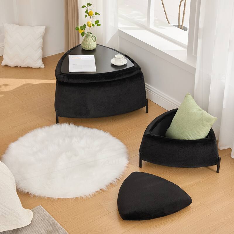 29.9"Wide 2 - Piece Upholstered Storage Ottoman Set