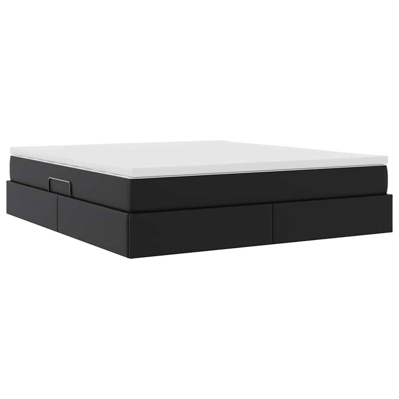 vidaXL Storage Bed with Mattress in Faux Leather