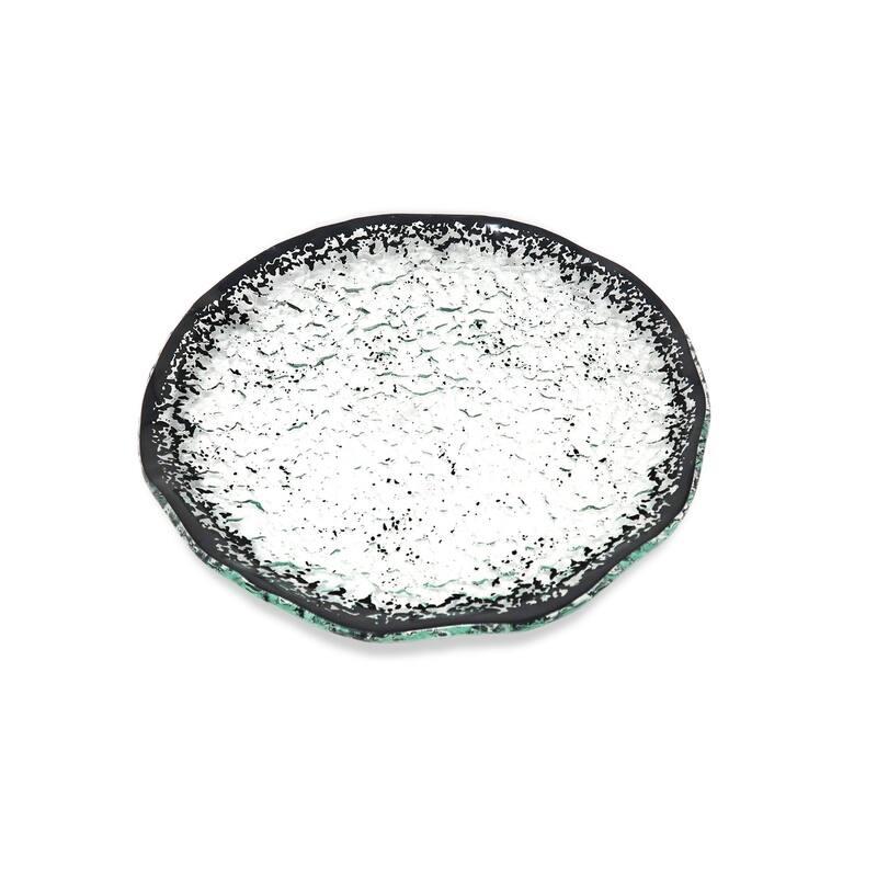 Set of 4 Plates with Scattered Black Design - Dinner Plate