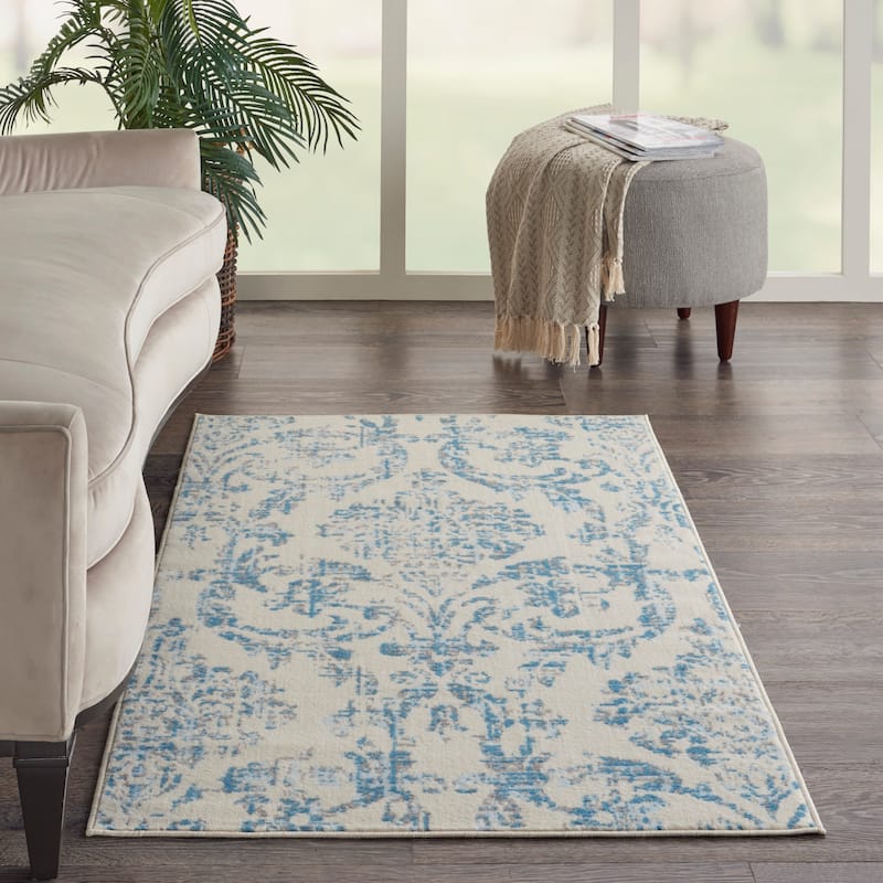 Nourison Jubilant Vintage Farmhouse Damask Area Rug