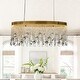 preview thumbnail 1 of 5, Oval Modern Gold Crystal Fringe LED Chandelier 33" 30W For Kitchen Island