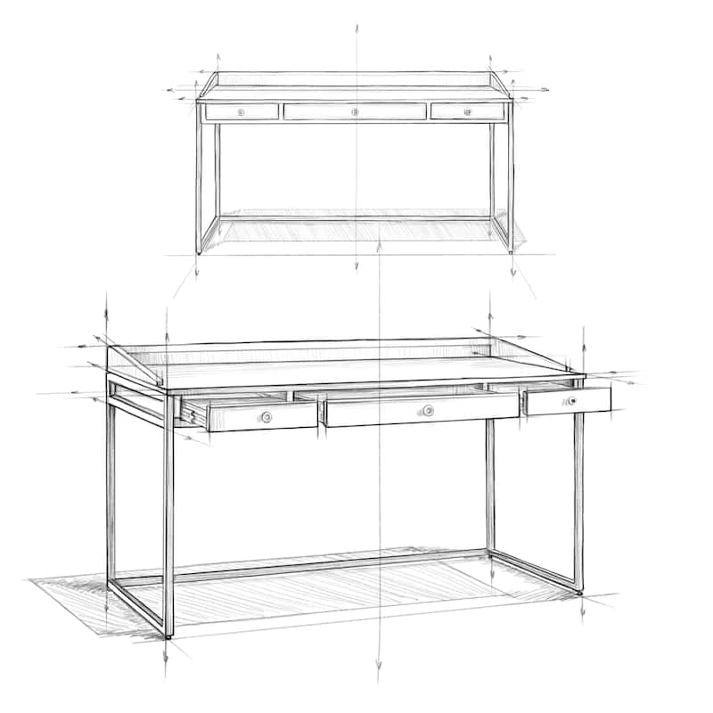 WYNDENHALL Brinkley Modern Industrial Writing Office Desk