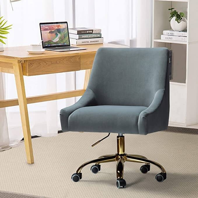 Carina Modern Upholstery Task Chair with Golden Base by HULALA HOME