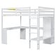 preview thumbnail 15 of 42, Solid Wood Loft Bed with Bulit-in L-Shaped Desk, Wardrobe and Hanging Rod, Twin/Full Size Loft Bedframe with Storage Shelves