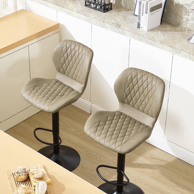 HOMYKA Swivel Adjustable Height Stool Set of 4