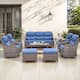 Option Brown Wicker / Blue Cusion