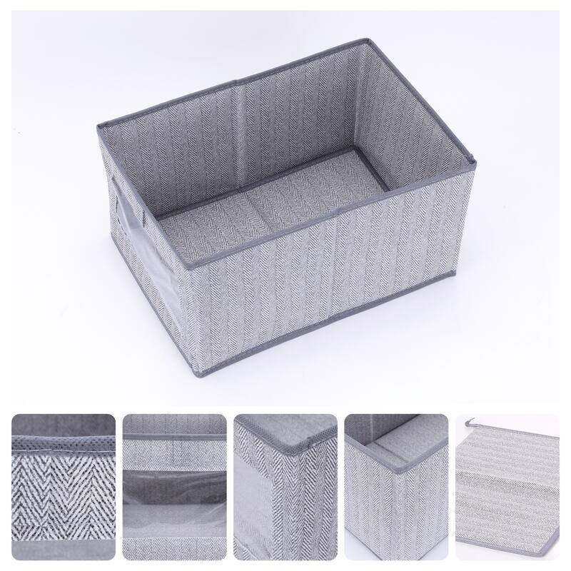 Storage Cube, Storage Bin with Handles for Shelves Closet, 1 Pack Foldable Storage Basket for Organizing Clothes - Grey - 17"x12"x8"
