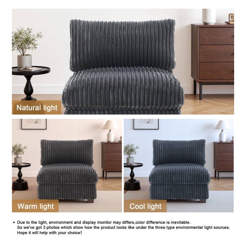 Cotton Flannel corner Sofa Armless Modular Sectional Sofa Seamless Combination