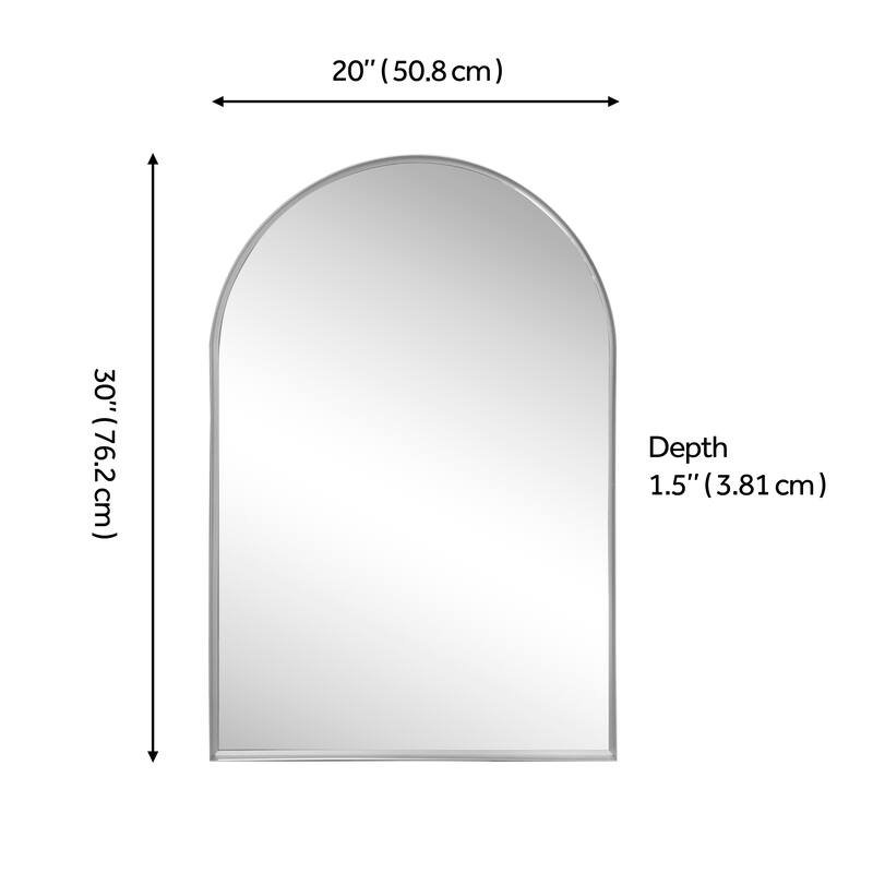 JONATHAN Y Elodie Arched Metal Framed Wall Mounted Mirror