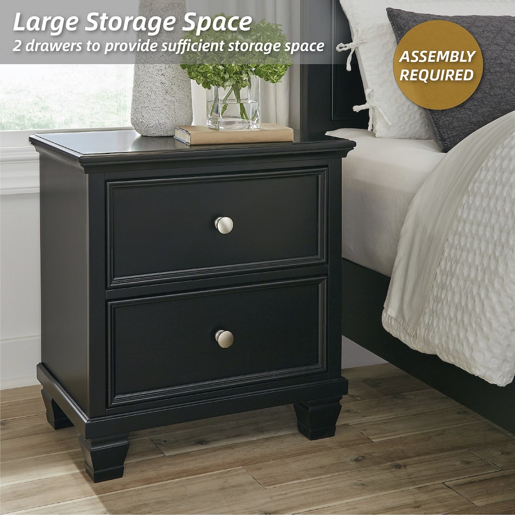 Signature Design by Ashley Lanolee Black 2 Drawer Nightstand