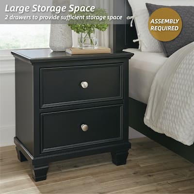 Signature Design by Ashley Lanolee Black 2 Drawer Nightstand