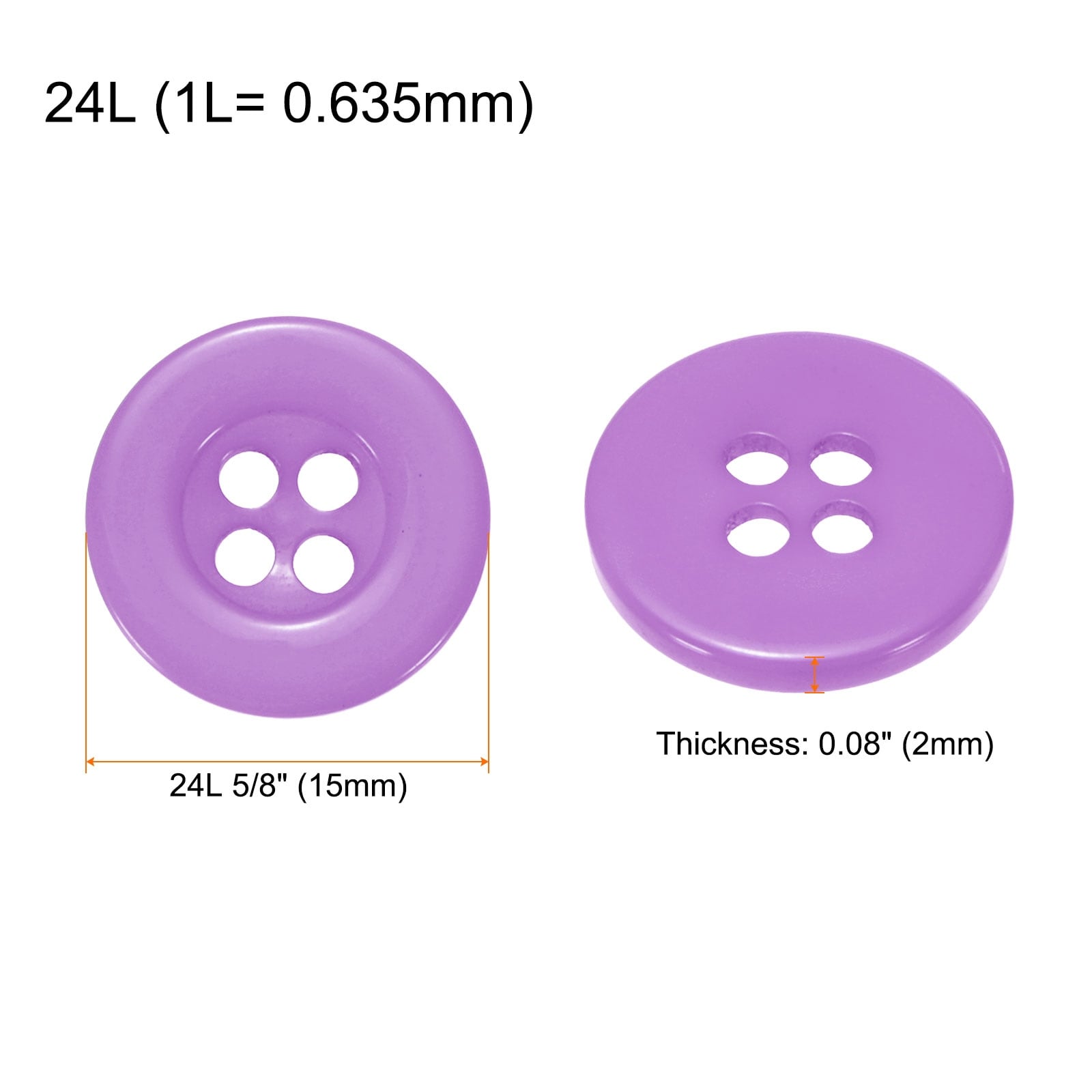 Sewing Buttons Resin Round Flat 4-Hole Craft Replacement Buttons for Coats Sewing Suits and DIY