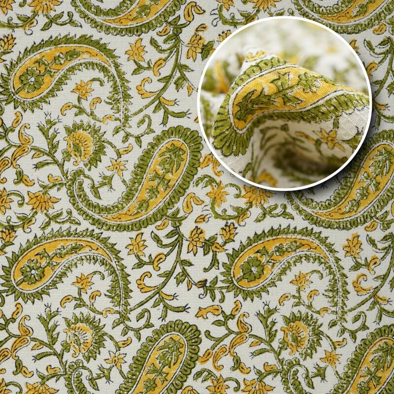 Fabdivine Hand Block Floral Print Waffle Weave Kitchen, Dining Room Use, Gift Hand Towel