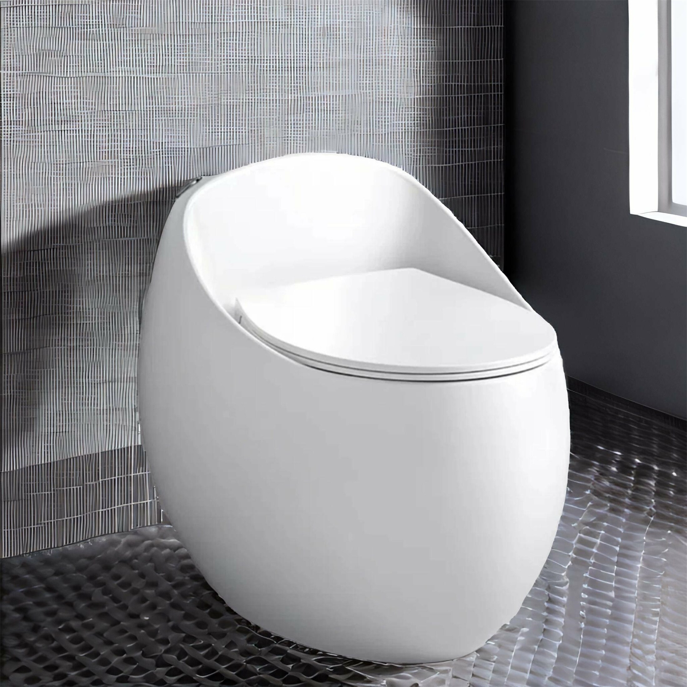 White Water Saving Ceramic One Piece Toilet with Seat - On