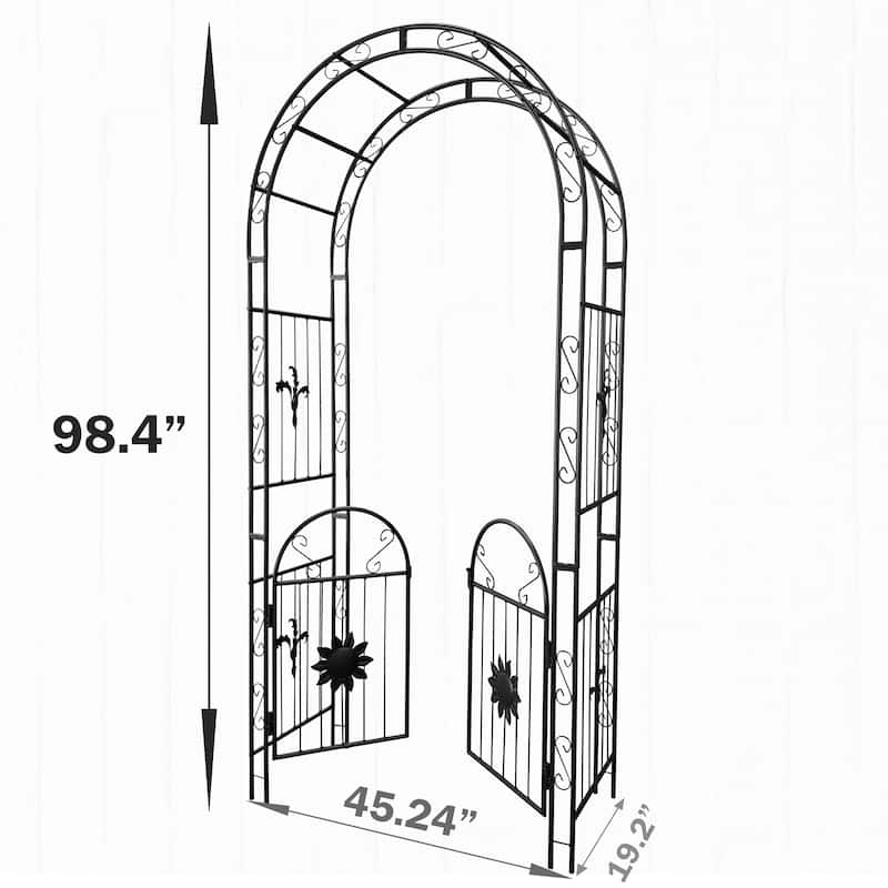 Metal Garden Arbor Trellis with Doors