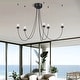preview thumbnail 7 of 12, 5-Light Flexible Arm Arc Gravity Black Swaying Chandelier