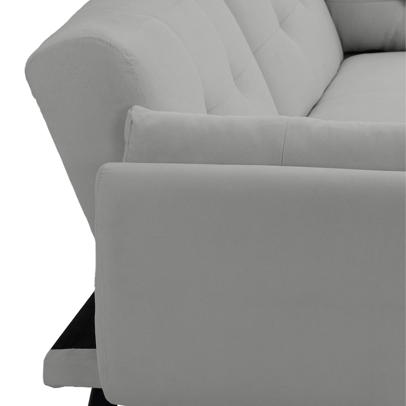 2Set Adjustable Backrest Convertible Futon Sleeper Couch