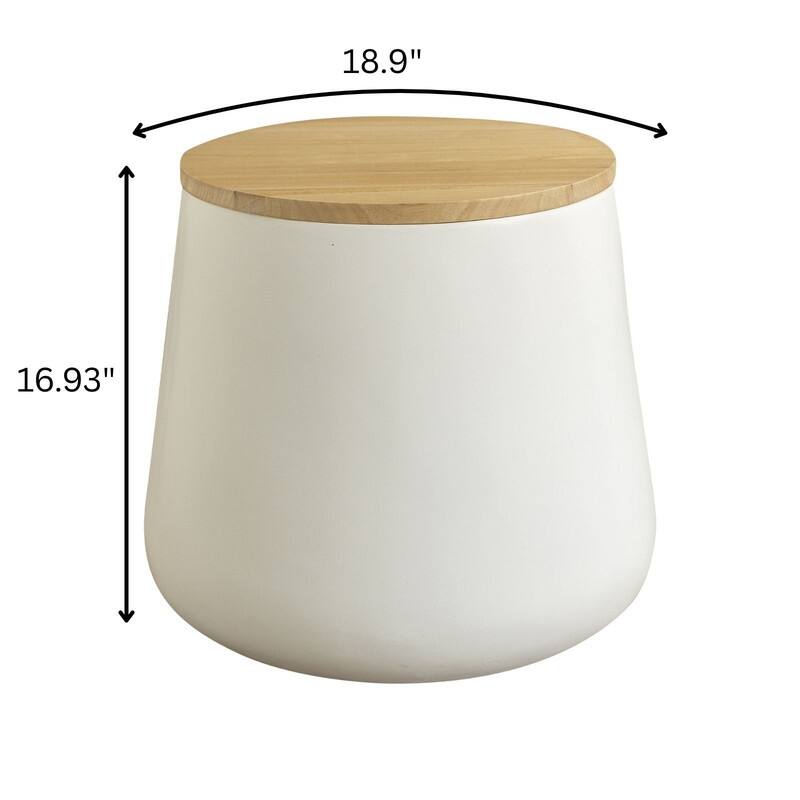 Orunel Modern Fiberstone Side Table with MDF Top and Painted Finish for Living Rooms, Patios, Balconies