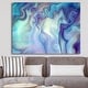 preview thumbnail 1 of 6, Designart "Marbled Colours in Shades of Turquoise and Purple" Modern & Contemporary Canvas Art - Blue