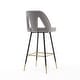 preview thumbnail 34 of 45, Set of 2 Contemporary Velvet Upholstered Bar Stool with Nailheads