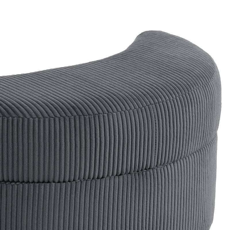 Moon Crescent Storage Upholstered Ottoman