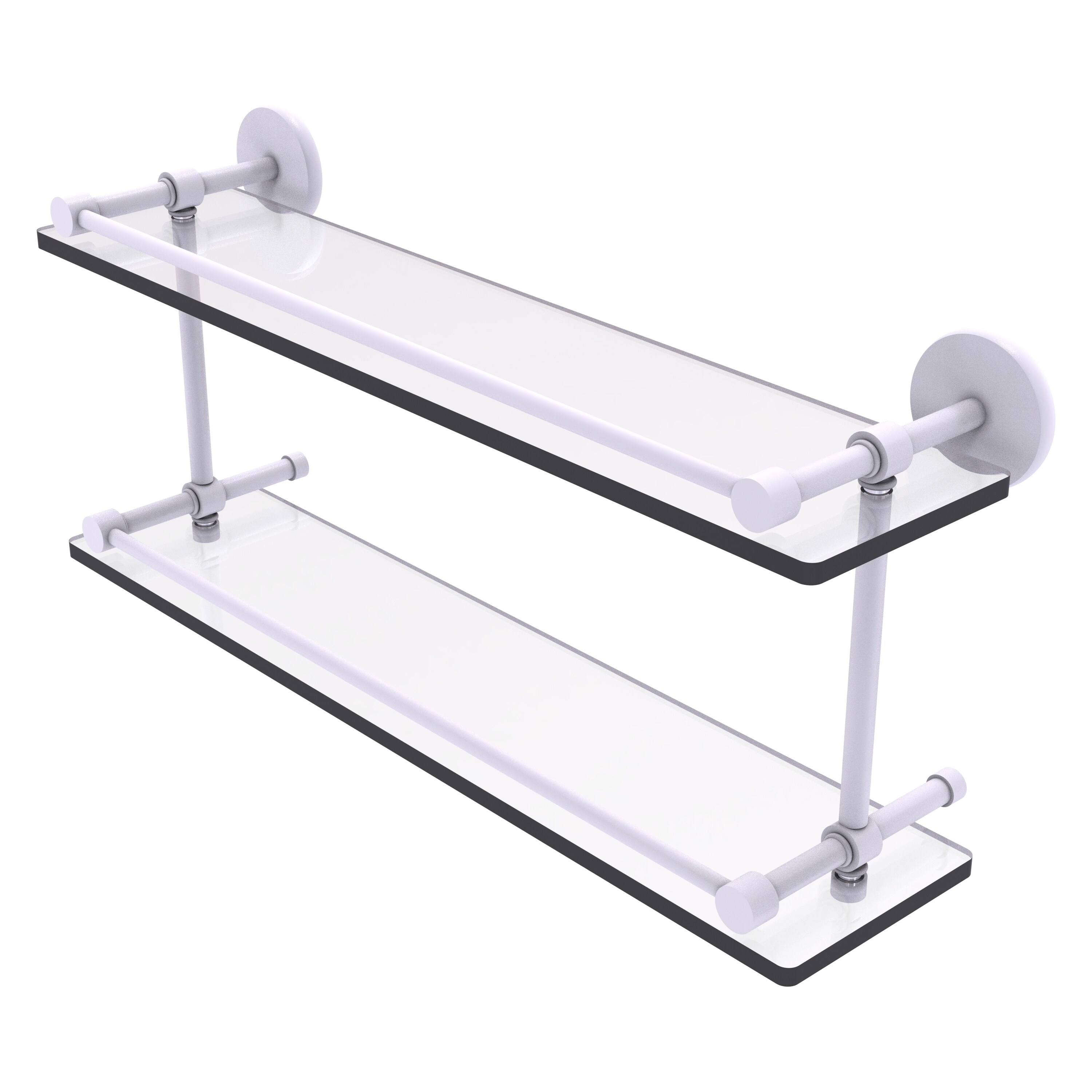 Allied Brass 16 Inch Tempered Double Glass Shelf with Gallery Rail
