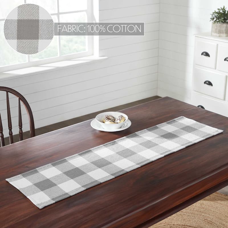 Annie Buffalo Check Runner - 12x48 - Grey