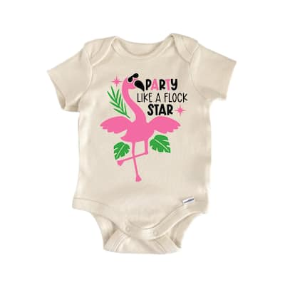 Party Flock Star Flamingo - Baby Boy Girl Clothes Infant Bodysuit Funny Cute