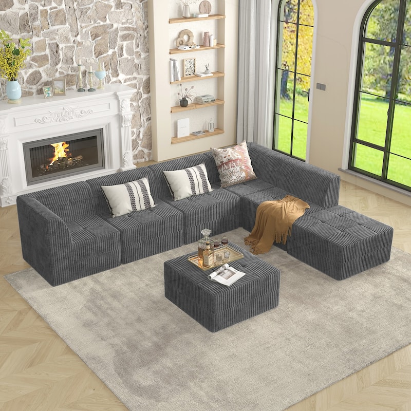 Modern Minimalist Style Corduroy Couch