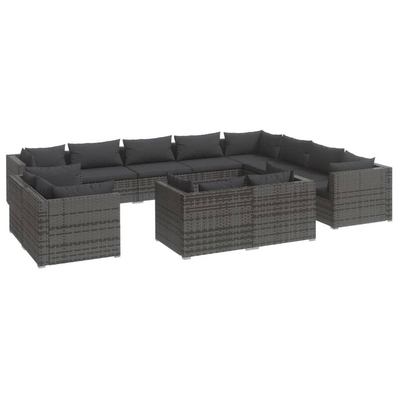 vidaXL Patio Lounge Set Outdoor Sectional Sofa Set Table Garden Poly Rattan