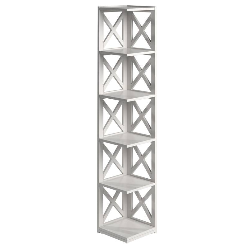 Kelsey X-Frame 5-Shelf Bookcase by iNSPIRE Q Classic - White