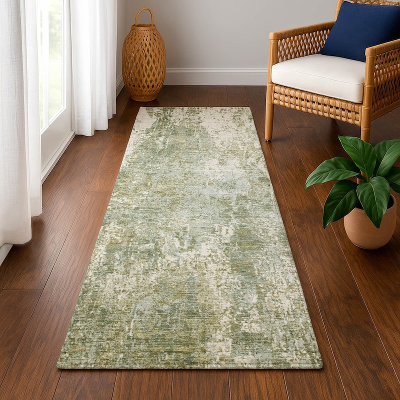 Premium Washable Super Soft Abstract Mayfield Rug - Aloe - 2'3" x 7'6"
