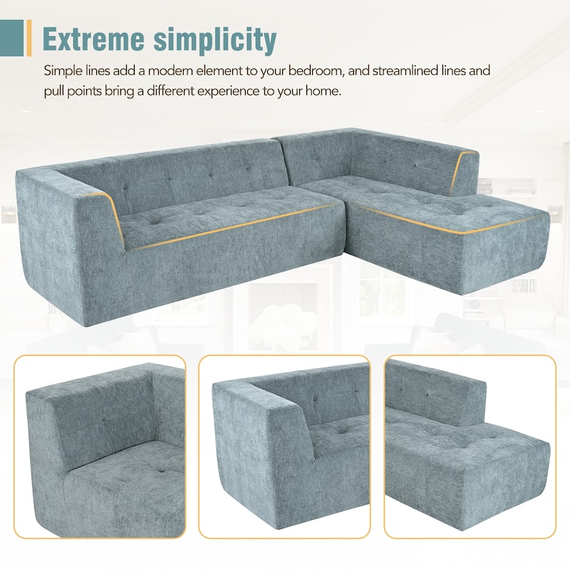 L-Shaped Modular Modular Combination Living Room Sofa Set Modern Minimalist Sofa, Upholstered Deep Seat Couches