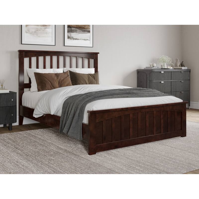 Becket Solid Wood Low Profile Platform Bed with Matching Footboard
