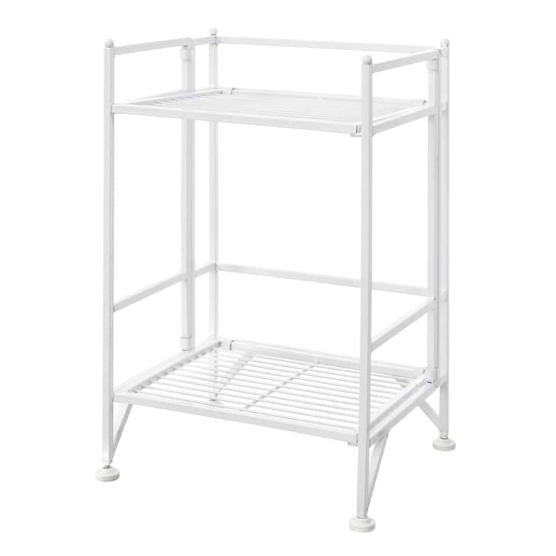 Convenience Concepts Xtra Storage 2 Tier Folding Metal Shelf - White