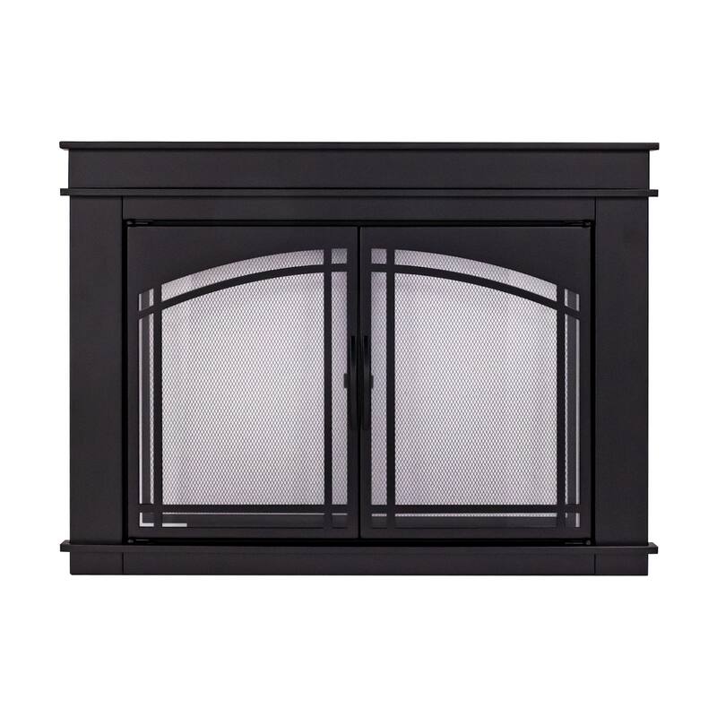 Pleasant Hearth Fenwick Fireplace Glass Door - Medium - Black