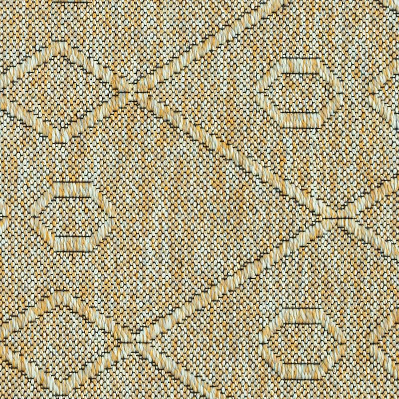 Alameda Solid Color Geometric Machine Washable Indoor Area Rug