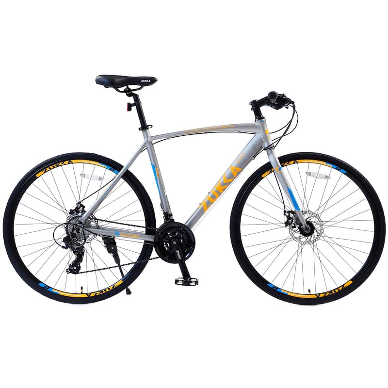 24-Speed Hybrid Road Bike with Disc Brakes, 700C Aluminum Alloy Frame, Shimano Gears, Lightweight City Bicycle