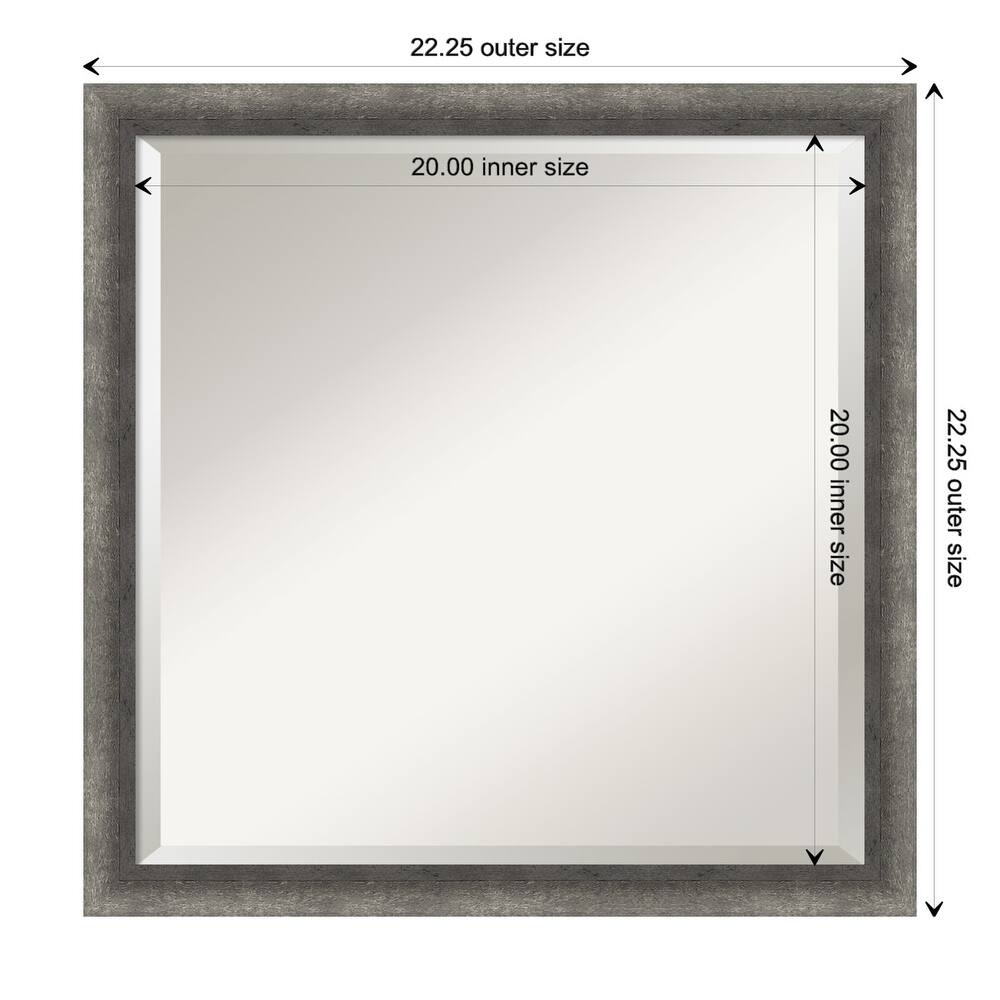 Burnished Concrete Narrow Beveled Wood Framed Bathroom Vanity Wall Mirror - Burnished Concrete Narrow