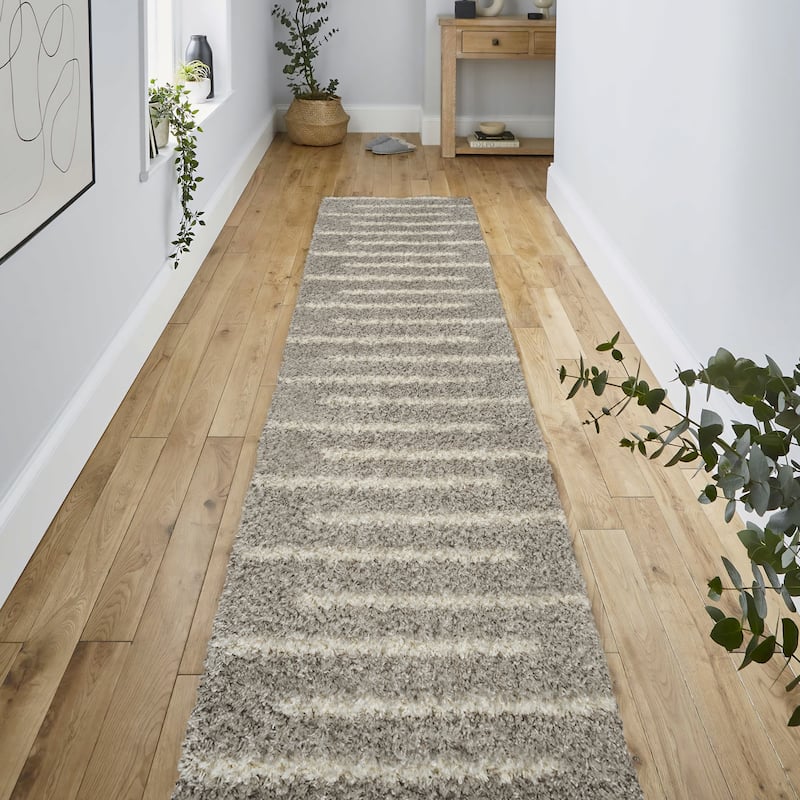 JONATHAN Y Cristo Berber Stripe Shag Area Rug