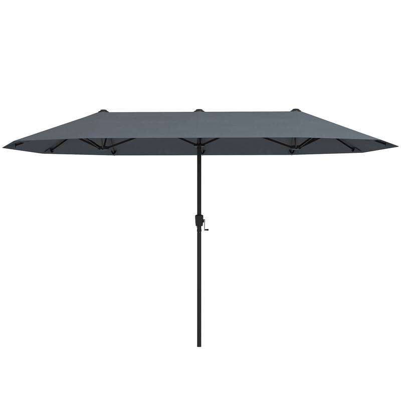 Costway 13 FT Large Patio Umbrella Outdoor Double-Sided Table Market - See Details - Gray