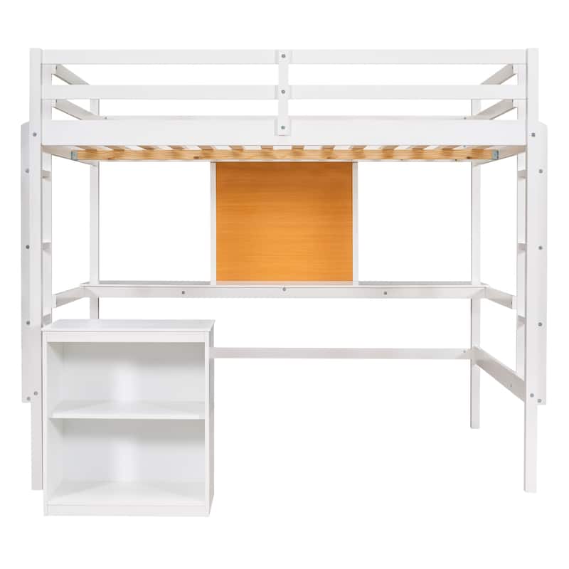 Versatile Wooden Loft Bed with Desk and Storage for Kids' Growth