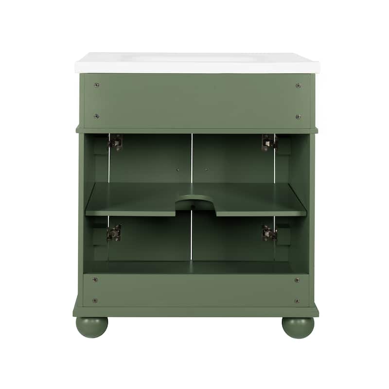 28-36 inch Transitional Single Bathroom Vanity with Ceramic Sink