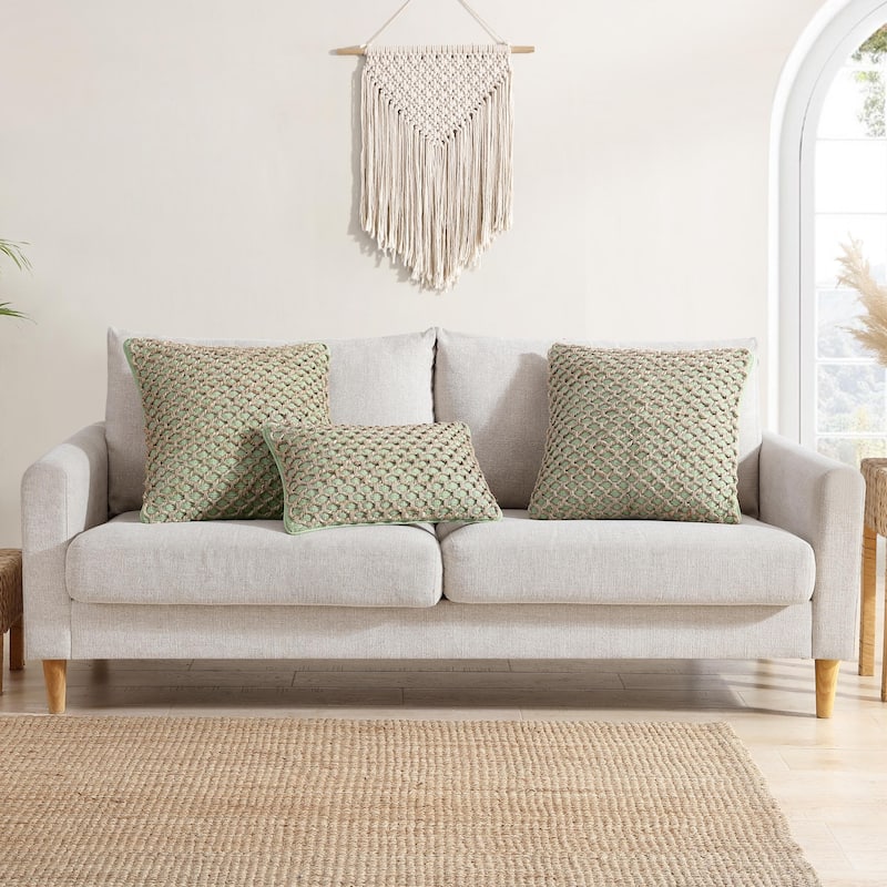 Boho Living Jada Braided Cotton/Jute Throw Pillow Covers