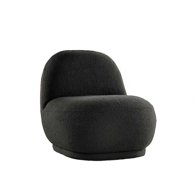 Willits Boucle Lounge Chair with Rounded Design and Lumbar Pillow by iNSPIRE Q Modern