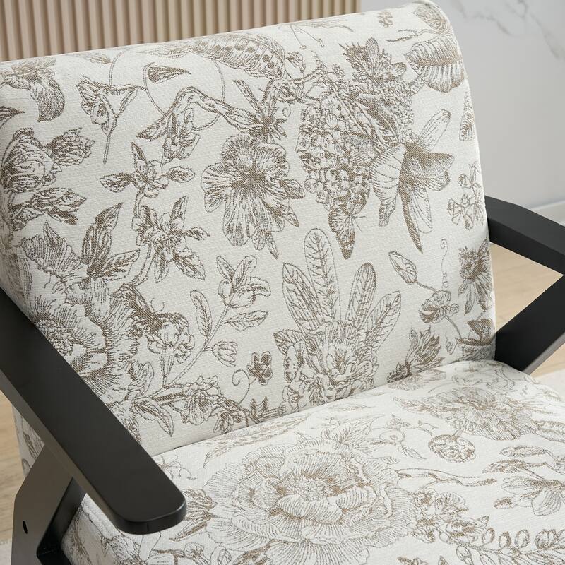 Upholstered Lounge Armchair, Ergonomic Single Sofa Chair, Reading Chair with Seat Cushion for Living Room, Study