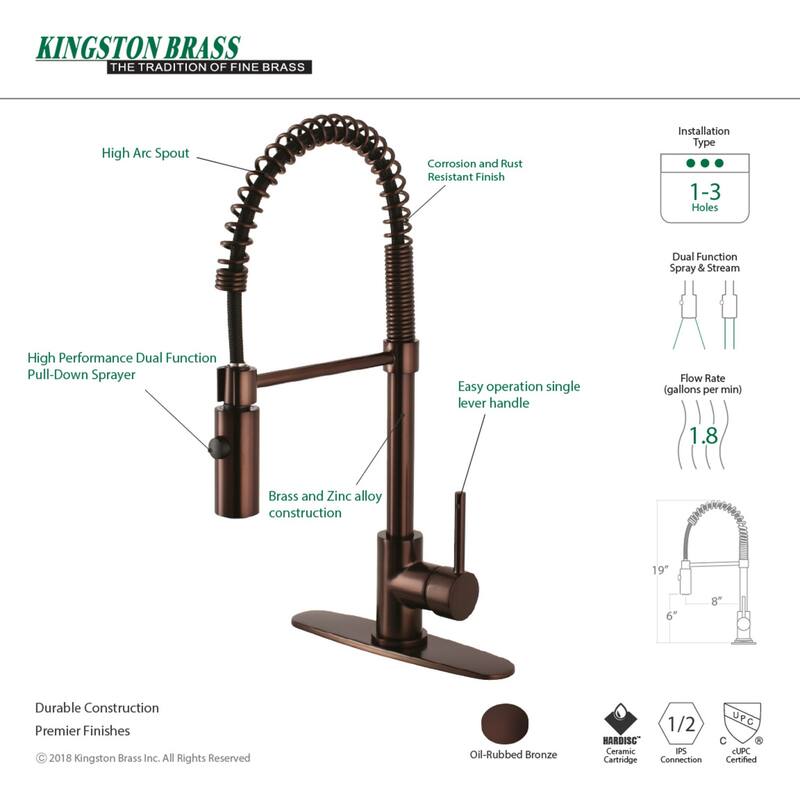 Kingston Brass Concord Single-Handle Pre-Rinse Kitchen Faucet