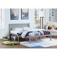 preview thumbnail 1 of 5, Full Size Bed, Wood Platform Bed Frame with Headboard For Kids, Slatted, Gray Gray - Full