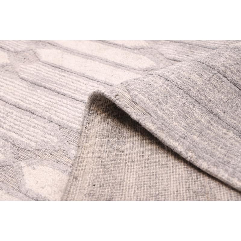 ECARPETGALLERY Hand Loomed Elysian Grey Silk Rug - 8'0 x 11'1