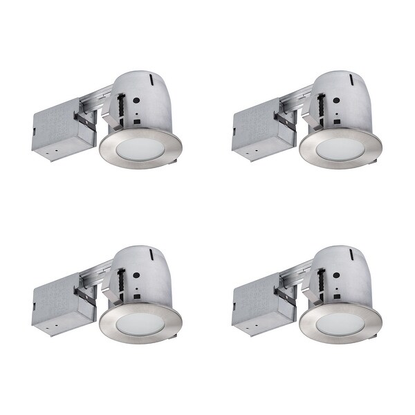 4 in. Brushed Nickel IC Rated Recessed Lighting Kit (4-Pack) - 3.88. Opens flyout.